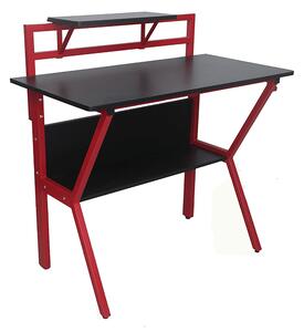 TEMPO PC stôl/herný stôl, červená/čierna, TABER
