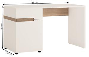 TEMPO PC stôl, biela extra vysoký lesk HG / dub sonoma tmavý truflový, LYNATET TYP 80