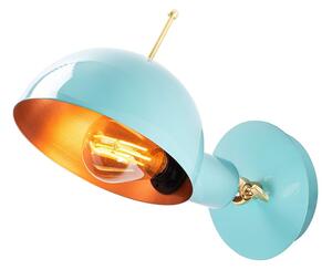 Nástenné svietidlo vo svetlomodrej a bronzovej farbe ø 15 cm Sivani – Opviq lights