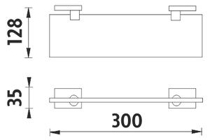 Nimco Polica bez ohrádky, 30 cm KEIRA - KE 22091B-30-26
