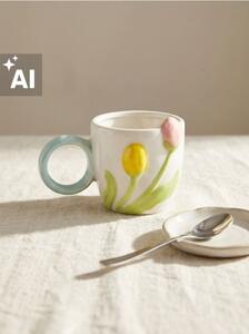 Sinsay - Hrnček s motívom tulipánov - viacfarebná