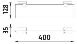 Nimco Polica bez ohrádky, 40 cm KEIRA - KE 22091B-40-26