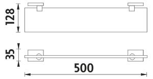 Nimco Polica bez ohrádky, 50 cm KEIRA - KE 22091B-50-26