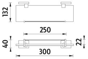 Nimco Polica s ohrádkou, 30 cm KEIRA - KE 22091BX-30-26