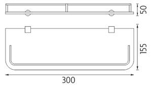 Nimco Polica s ohrádkou, 30 cm BORMO - BR 11091AX-30-26