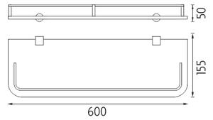 Nimco Polica s ohrádkou, 60 cm BORMO - BR 11091AX-60-26