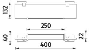 Nimco Polica s ohrádkou, 40 cm KEIRA - KE 22091BX-40-26