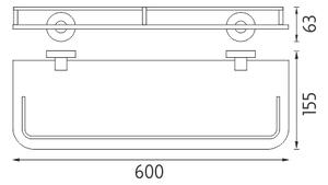 Nimco Polica s ohrádkou, 60 cm UNIX - UN 13091AX-60-26