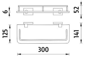 Nimco Polica s ohrádkou, 30 cm KEIRA - KE 22091AX-30-26