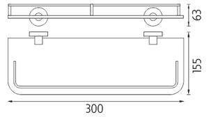Nimco Polica s ohrádkou, 30 cm UNIX - UN 13091AX-30-26