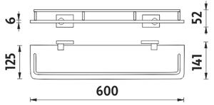 Nimco Polica s ohrádkou, 60 cm KEIRA - KE 22091AX-60-26