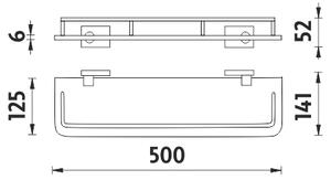 Nimco Polica s ohrádkou, 50 cm KEIRA - KE 22091AX-50-26