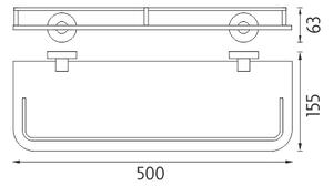 Nimco Polica s ohrádkou, 50 cm UNIX - UN 13091AX-50-26