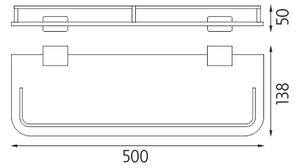 Nimco Polica s ohrádkou, 50 cm KIBO - Ki 14091AX-50-26