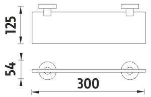 Nimco Polica, 30 cm UNIX nerez - UNM 13091B-30-10