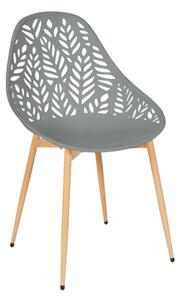 Sivá plastová stolička LEAFIO