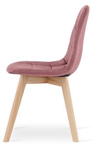 Tmavo ružová zamatová jedálenská stolička BORA