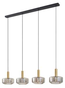 Lindby - Hildur 4 Závěsná Lampa 118cm Dym Grey/Mosadz