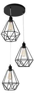 Luster KARO 3xE27/15W/230V čierna