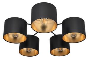 Luster prisadený ALBA 5xE27/15W/230V čierna/zlatá