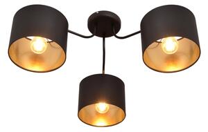 Luster prisadený ALBA 3xE27/15W/230V čierna/zlatá