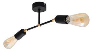 Prisadený luster ROSETTE 2xE27/15W/230V čierna/zlatá