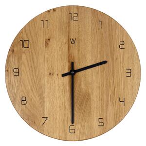 Wooded Nástěnné hodiny Ottawa z masivu DUB ø32 cm Odstín dřeva: Přírodní olej 3232 (+0 Kč), Barva vyfrézování (čísla,znak,drážky): Stejná jako odstín hodin…