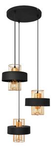 Luster na lanku VOLTA 3xE27/15W/230V čierna/zlatá