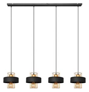 Luster na lanku VOLTA 4xE27/15W/230V čierna/zlatá