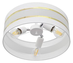 Luster na tyči HELEN 3xE27/15W/230V biela/zlatá