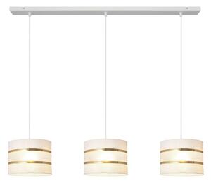 Luster na lanku HELEN 3xE27/15W/230V biela/zlatá