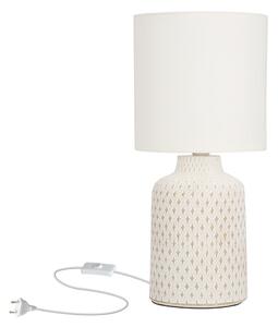 Krémovobiela stolová lampa s textilným tienidlom (výška 32 cm) Iner – Candellux Lighting