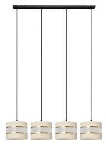 Luster na lanku HELEN 4xE27/15W/230V krémová/čierna/zlatá