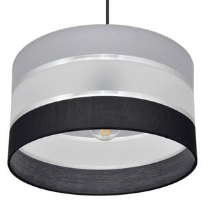 Luster na lanku HELEN 1xE27/15W/230V pr. 35 cm čierna/šedá/strieborná