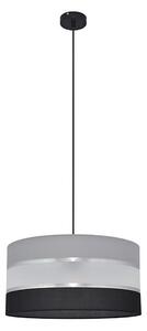 Luster na lanku HELEN 1xE27/15W/230V pr. 40 cm čierna/šedá/strieborná