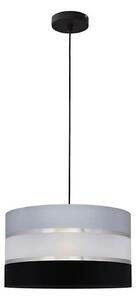 Luster na lanku HELEN 1xE27/15W/230V pr. 35 cm čierna/šedá/strieborná
