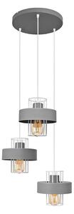 Luster na lanku VOLTA 3xE27/15W/230V pr. 42 cm šedá