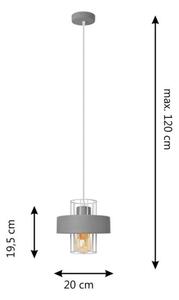 Luster na lanku VOLTA 1xE27/15W/230V šedá