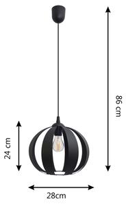 Luster na lanku NEWTON 1xE27/15W/230V čierna