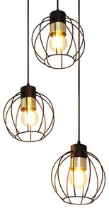 Luster na lanku STARLIGHT 3xE27/15W/230V čierna/zlatá