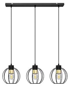 Luster na lanku STARLIGHT 3xE27/15W/230V čierna/zlatá
