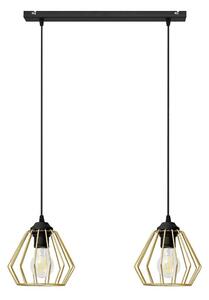Luster na lanku AGAT 2xE27/15W/230V zlatá/čierna
