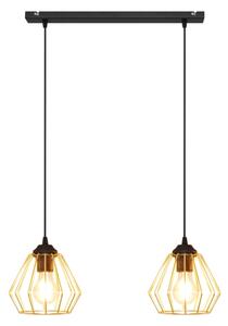 Luster na lanku AGAT 2xE27/15W/230V zlatá/čierna