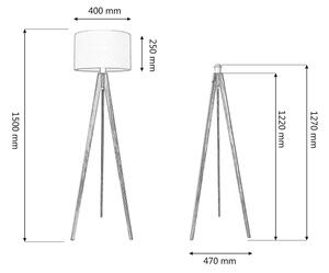 Stojacia lampa HELEN 1xE27/15W/230V krémová/zlatá/dub