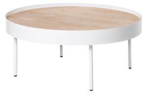 MUZZA Konferenčný stolík werad Ø 80 cm biely/prírodný