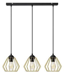 Luster na lanku AGAT 3xE27/15W/230V zlatá/čierna