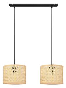 Luster na lanku ALBA 2xE27/15W/230V ratan/čierna