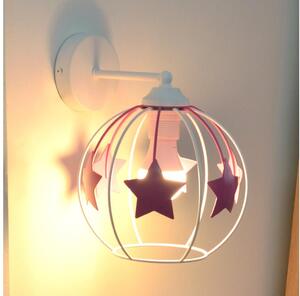Helam Detská nástenná lampa STARS 1xE27/15W/230V ružová/biela HE1682 + záruka 3 roky zadarmo