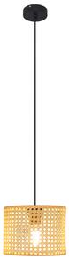 Luster na lanku ALBA 1xE27/15W/230V pr. 20 cm ratan/čierna