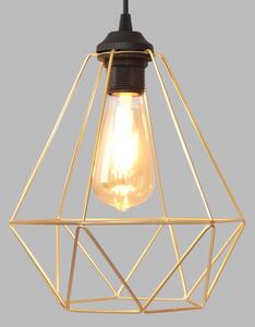Luster na lanku KARO 1xE27/15W/230V zlatá/čierna